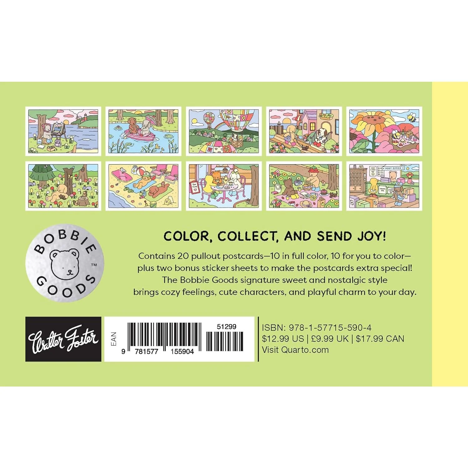 BOBBIE GOODS POSTCARDS COLOURING BOOK - Image 2