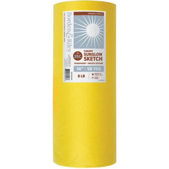 Borden & Riley Sun-Glo Yellow Tracing Paper Roll - Image 2