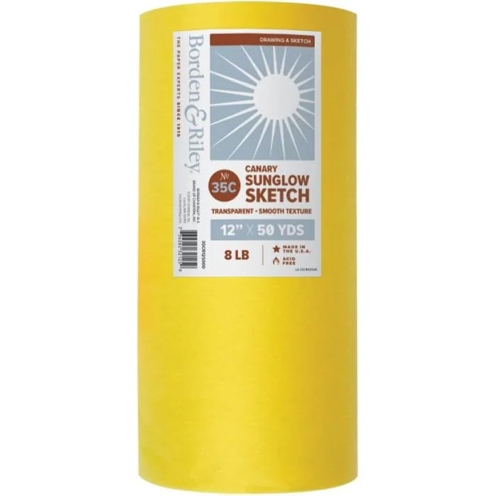Borden & Riley Sun-Glo Yellow Tracing Paper Roll - Image 4