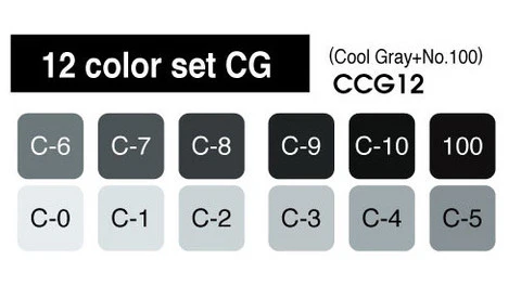 Copic Classic Marker Cool Grey Set 12 - Image 2