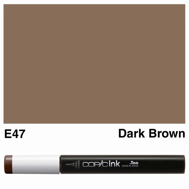Copic Marker Ink E47 Dark Brown