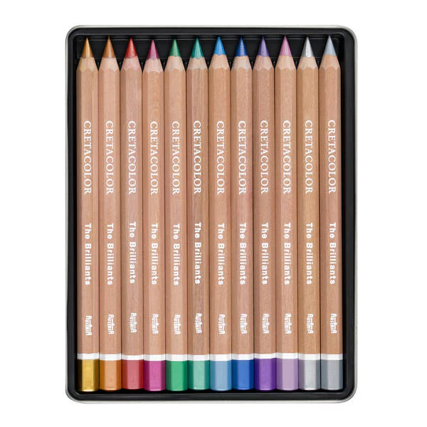 CRETACOLOR BRILLIANTS MEGA COLOUR PENCIL SET METALLIC SET 12 - Image 4