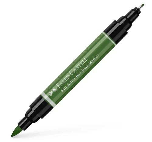 FABER CASTELL PITT ARTIST DUAL ENDED PEN CHROME GREEN OPAQE
