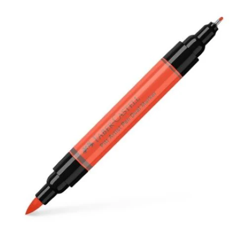 FABER CASTELL PITT ARTIST DUAL ENDED PEN SCARLET RED