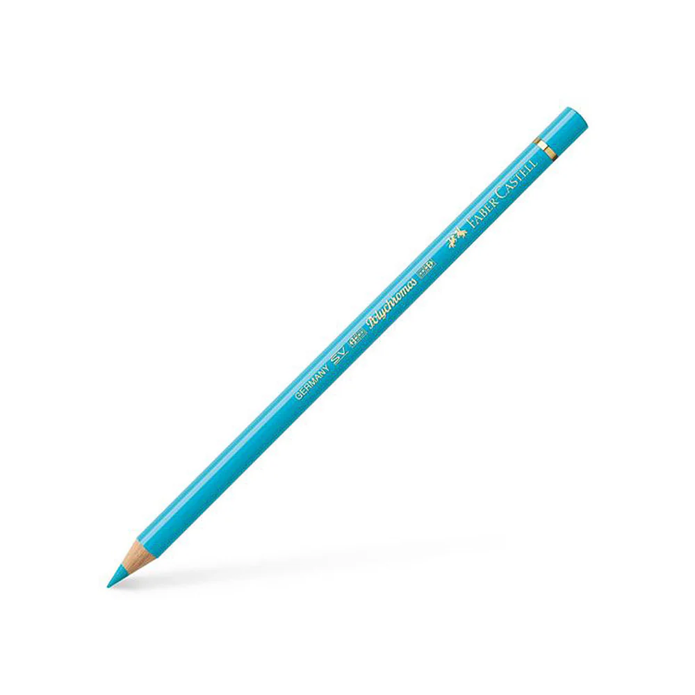FABER CASTELL POLYCHROMOS COLOURED PENCIL LIGHT COBALT TURQUOIS 154 - Image 2