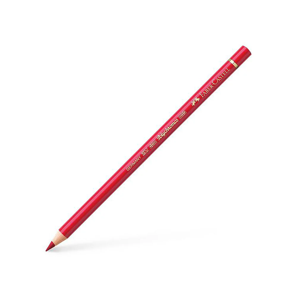 FABER CASTELL POLYCHROMOS COLOURED PENCIL PERMANENT CARMINE 126 - Image 2