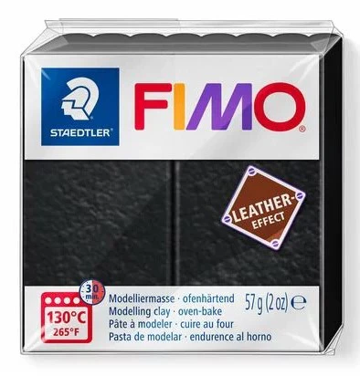 Fimo Leather Effect Modelling Clay Black - Image 2