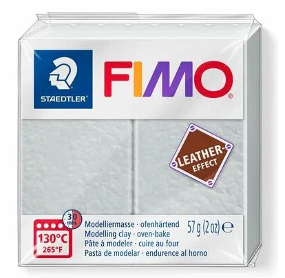 Fimo Leather Effect Modelling Clay Dove Grey - Image 2