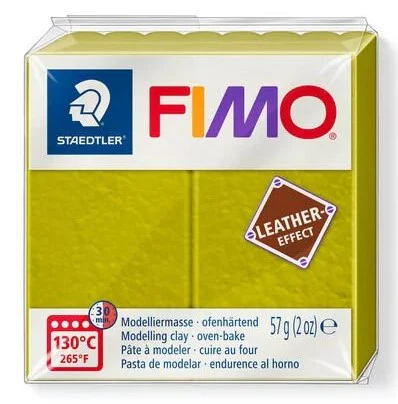 Fimo Leather Effect Modelling Clay Olive - Image 2