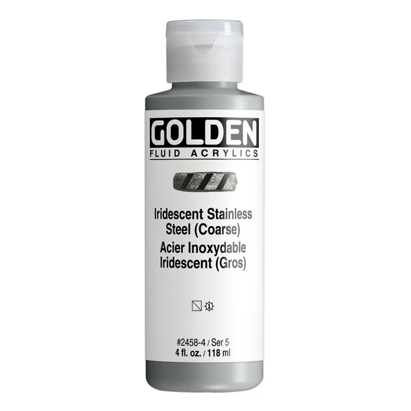 Golden Fluid Acrylic Paint Iridescent Stainless Steel (Coarse) - Image 3