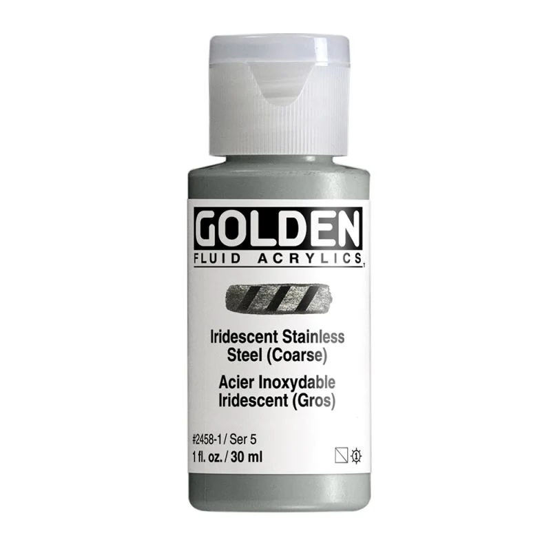 Golden Fluid Acrylic Paint Iridescent Stainless Steel (Coarse) - Image 6