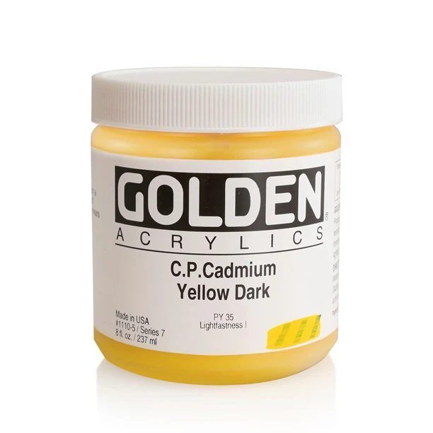 Golden Heavy Body Acrylic Paint Cadmium Yellow Dark - Image 3