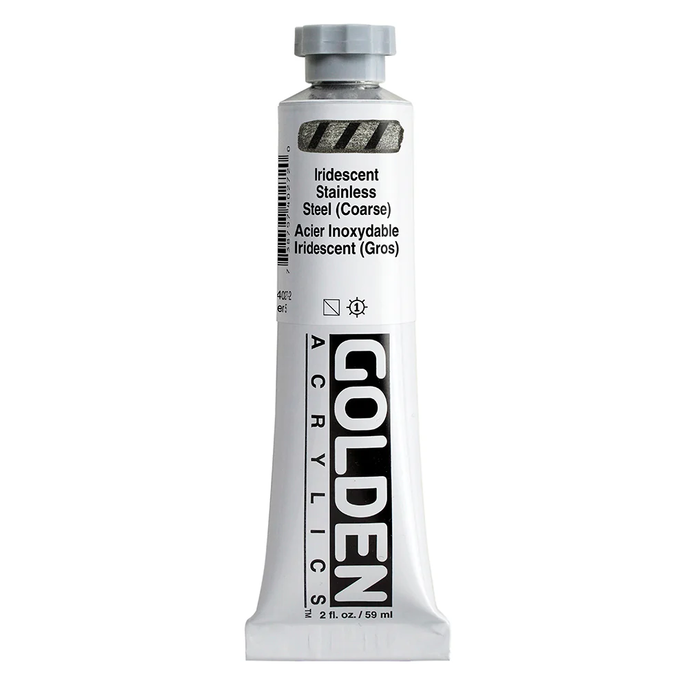 Golden Heavy Body Acrylic Paint Iridescent Stainless Steel (Coarse) - Image 2