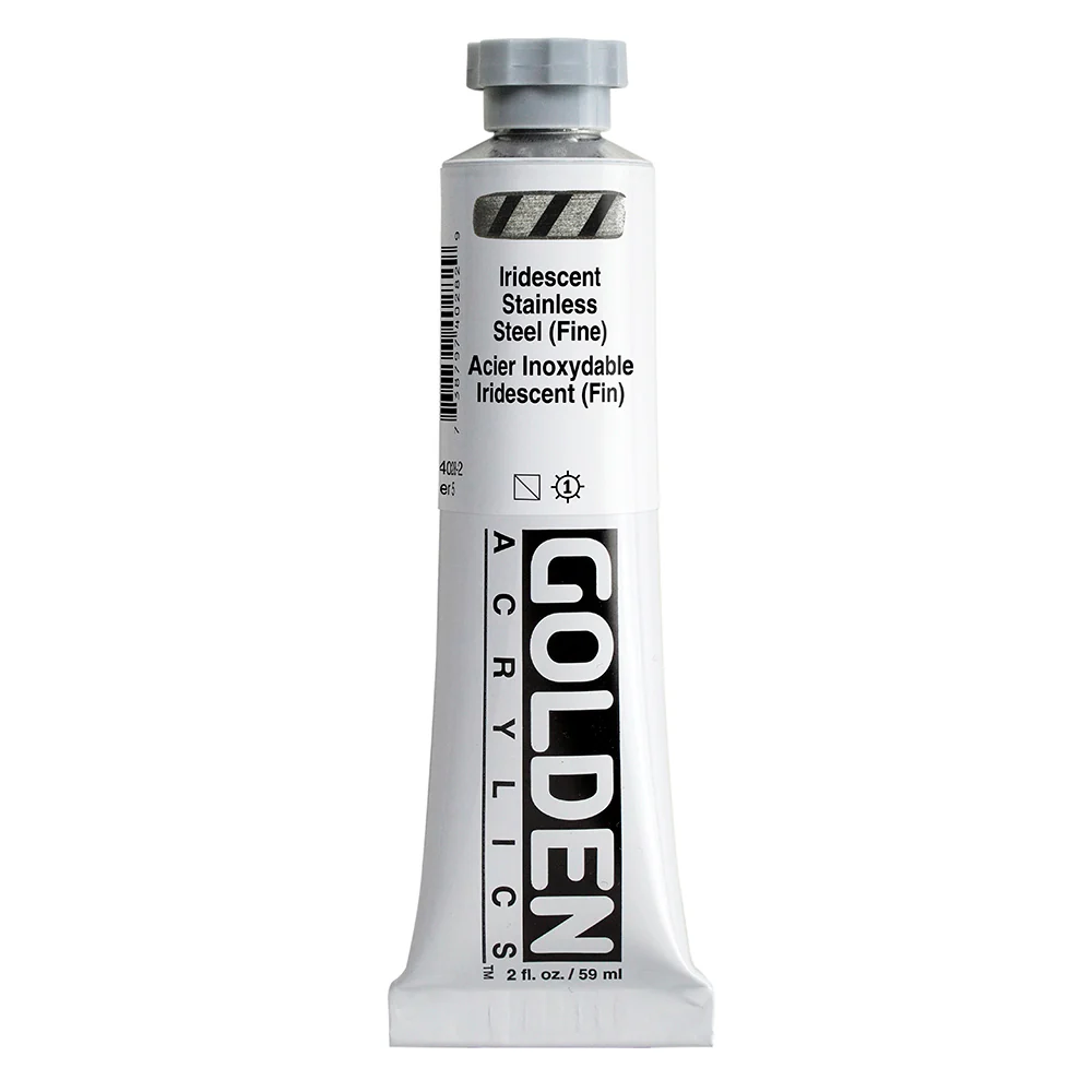 Golden Heavy Body Acrylic Paint Iridescent Stainless Steel (Fine) - Image 2