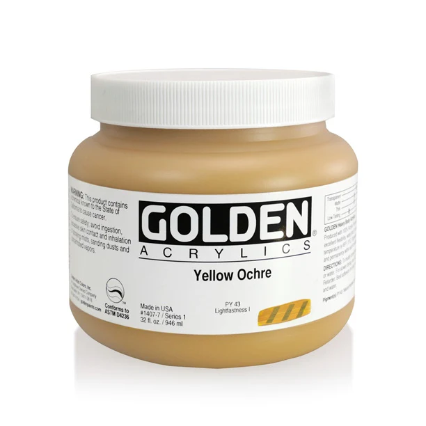Golden Heavy Body Acrylic Paint Yellow Ochre - Image 3