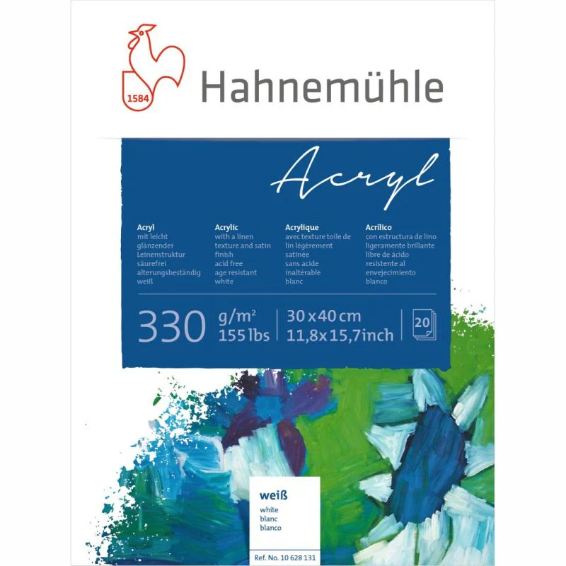 HAHNEMUHLE ACRYLIC PAPER BLOCK 330GSM 20 SHEETS - Image 3