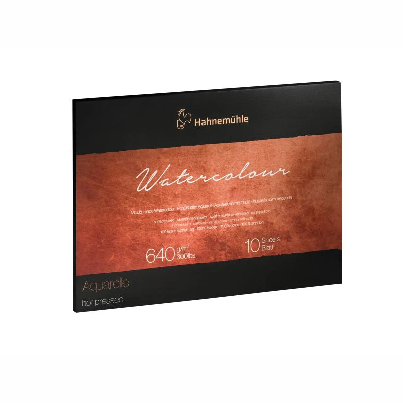 HAHNEMUHLE PROFESSIONAL WATERCOLOUR BLOCK 640GSM HOT PRESSED 10 SHEETS - Image 4