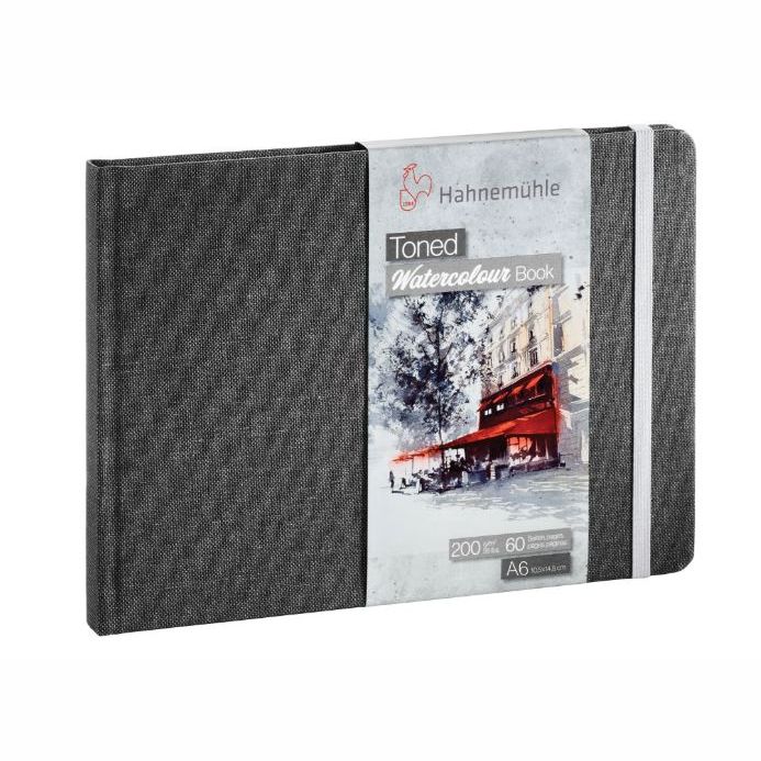 HAHNEMUHLE TONED WATERCOLOUR PAPER BOOK 200GSM GREY