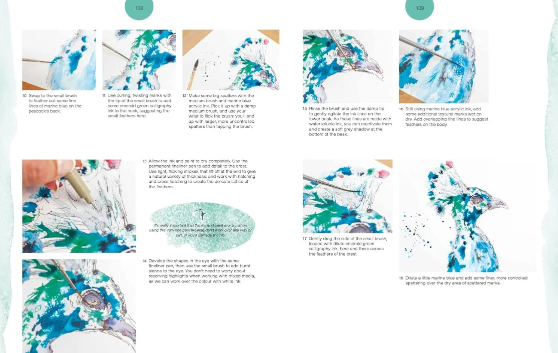 LOOSE AND LIVELY ANIMALS  WATERCOLOUR INKS MIXEDIA - Image 4