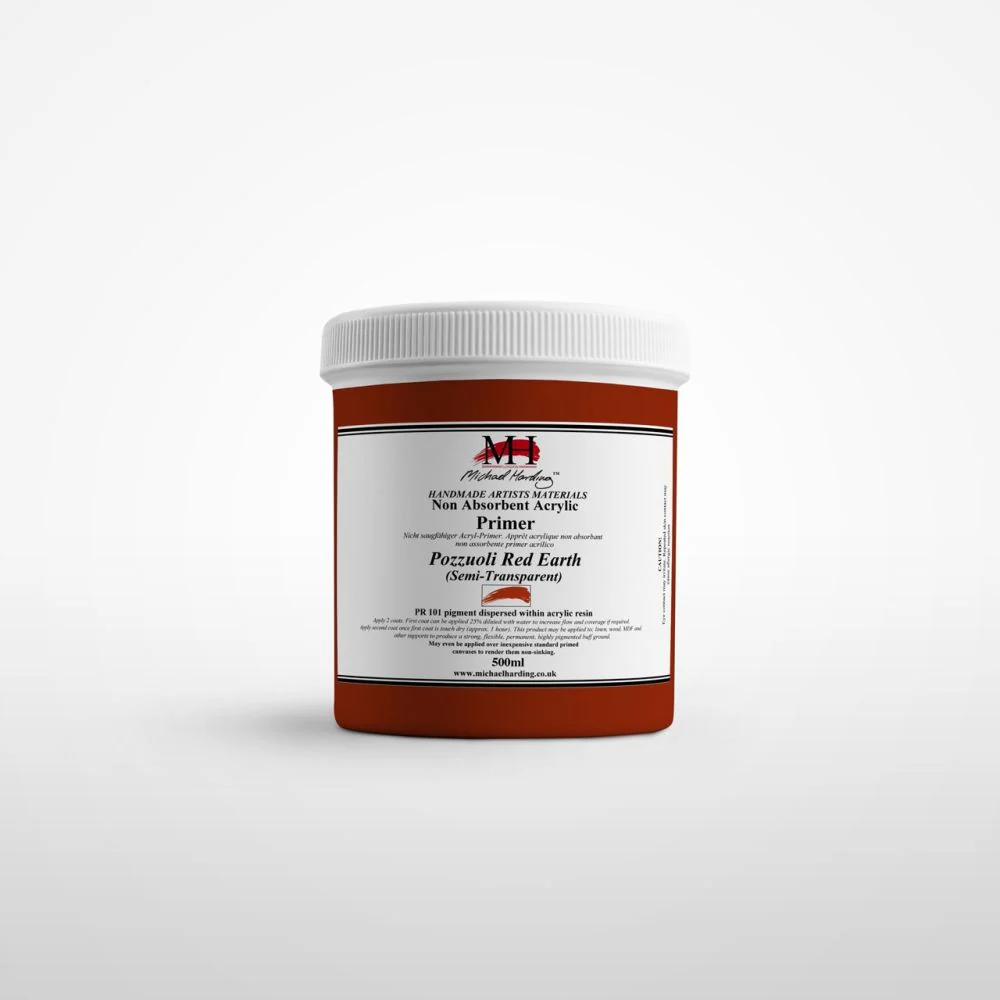 Michael Harding Oil Medium NON-ABSORBENT ACRYLIC PRIMER POZZUOLI RED EARTH - Image 2