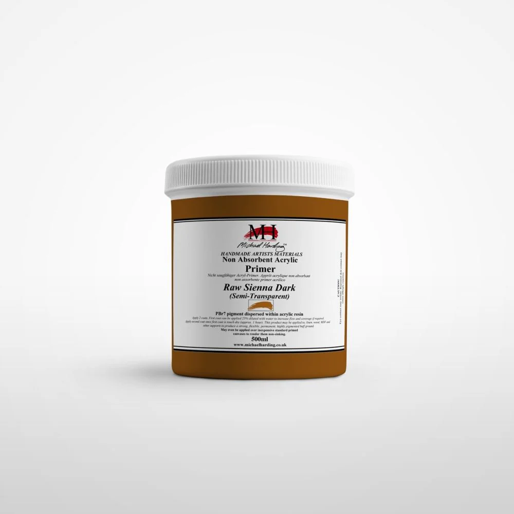 Michael Harding Oil Medium NON-ABSORBENT ACRYLIC PRIMER RAW SIENNA DARK - Image 2