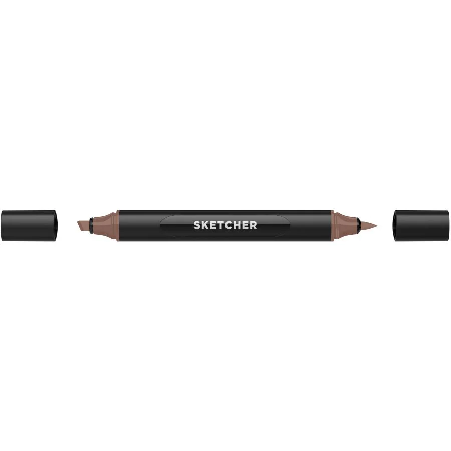 MOLOTOW SKETCHER MARKER BRUSH + CHISEL CHESTNUT - Image 2
