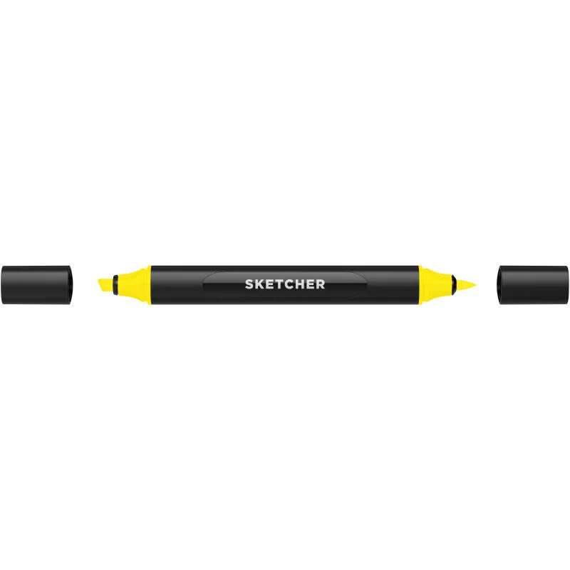 MOLOTOW SKETCHER MARKER BRUSH + CHISEL YELLOW - Image 2