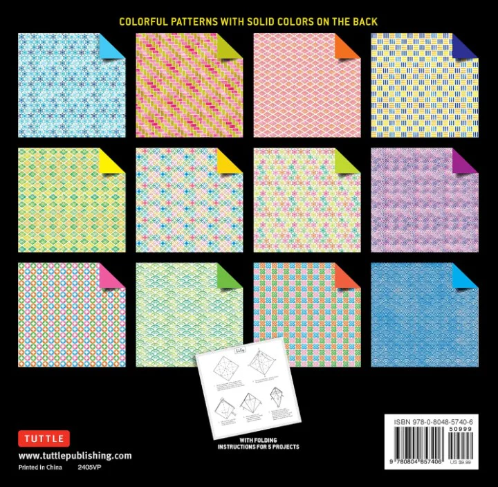ORIGAMI PAPER COLOURFUL PATTERNS 100 SHEETS 21CM - Image 4