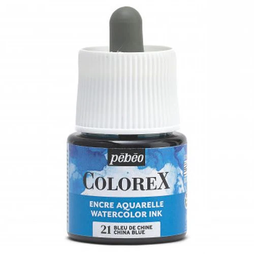 Pebeo Colorex Watercolour Ink China Blue - Image 2