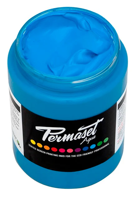 Permaset Super Cover Aqua Screen Printing Ink Glow Blue