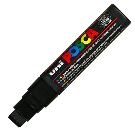 Posca Broad Chisel Tip Marker Black - Image 2