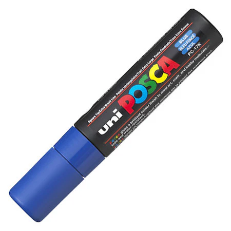 Posca Broad Chisel Tip Marker Blue - Image 2