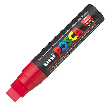Posca Broad Chisel Tip Marker Red - Image 2