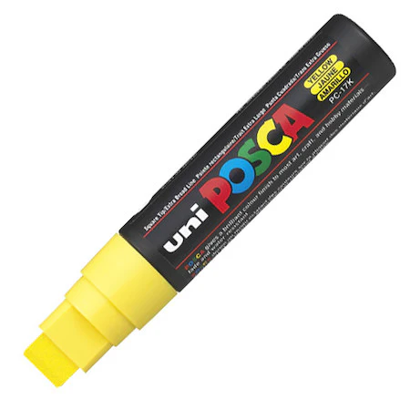 Posca Broad Chisel Tip Marker Yellow - Image 2