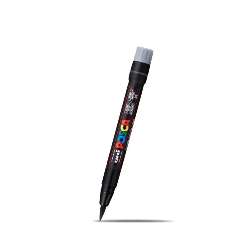Posca Brush Tip Marker Black - Image 2