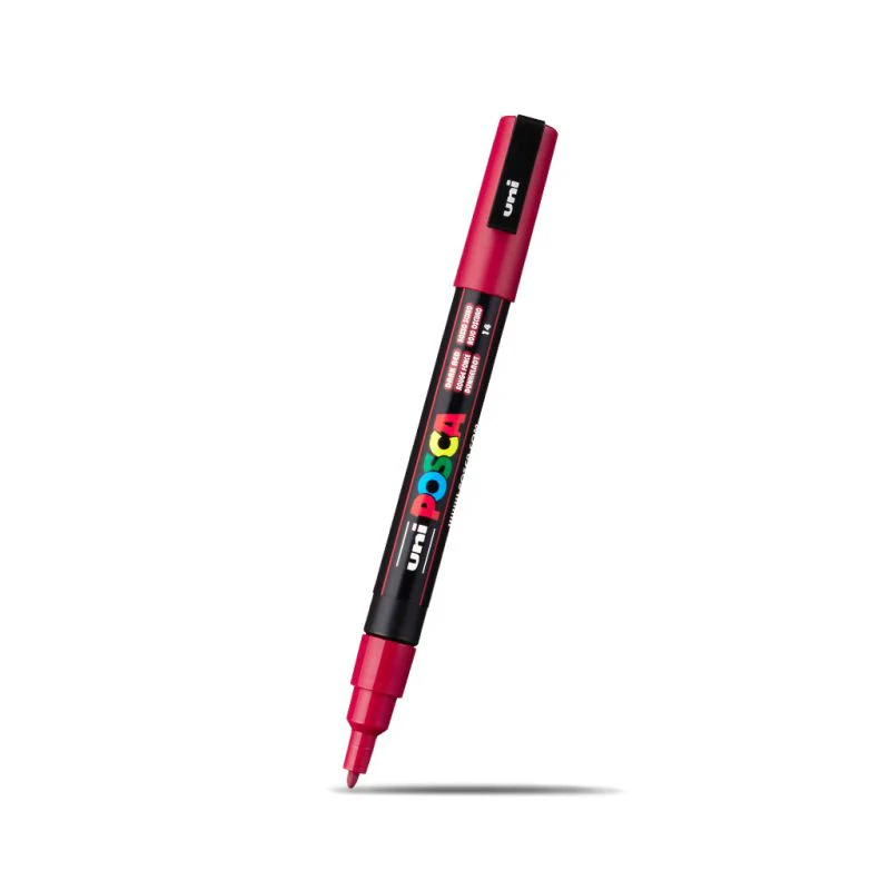 Posca Fine Bullet Tip Marker Dark Red - Image 2