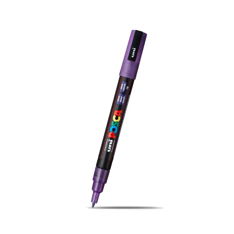 Posca Fine Bullet Tip Marker Glitter Violet - Image 2