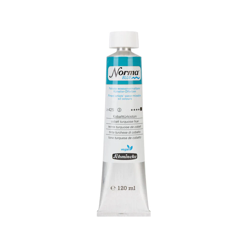 Schmincke Norma Blue Water Mixable Oil Paint Cobalt Turquoise Hue - Image 3