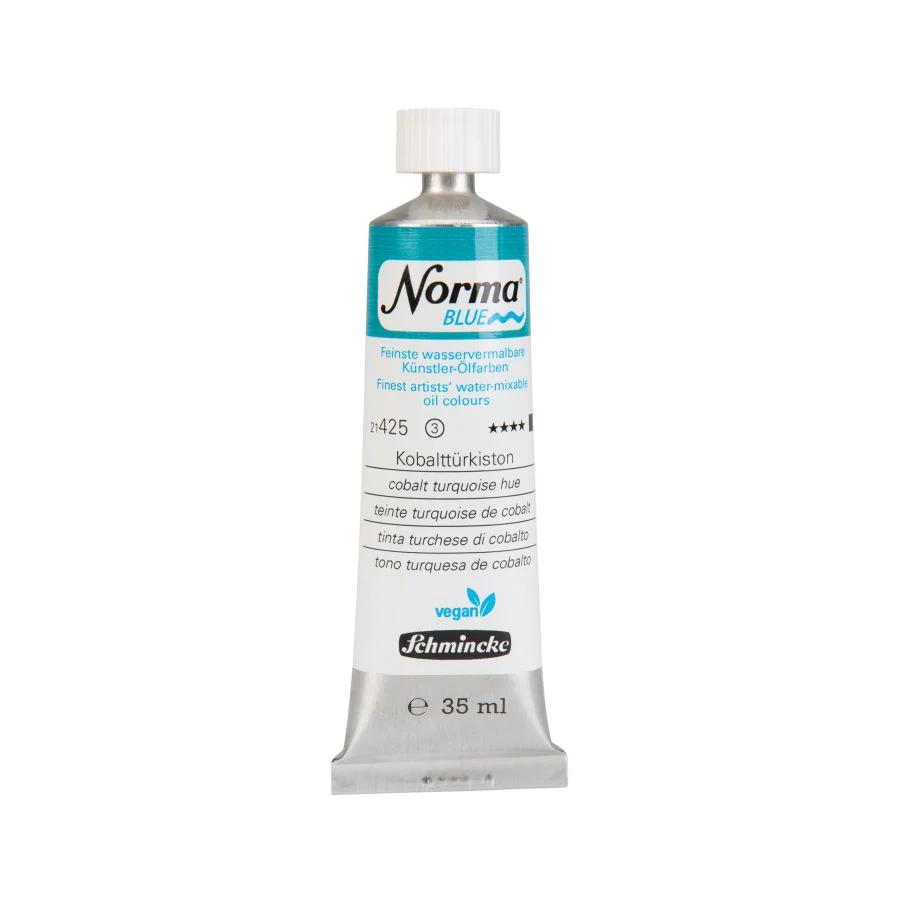 Schmincke Norma Blue Water Mixable Oil Paint Cobalt Turquoise Hue - Image 4