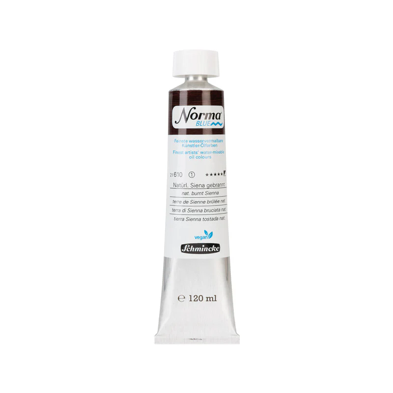 Schmincke Norma Blue Water Mixable Oil Paint Natural Burnt Sienna - Image 3