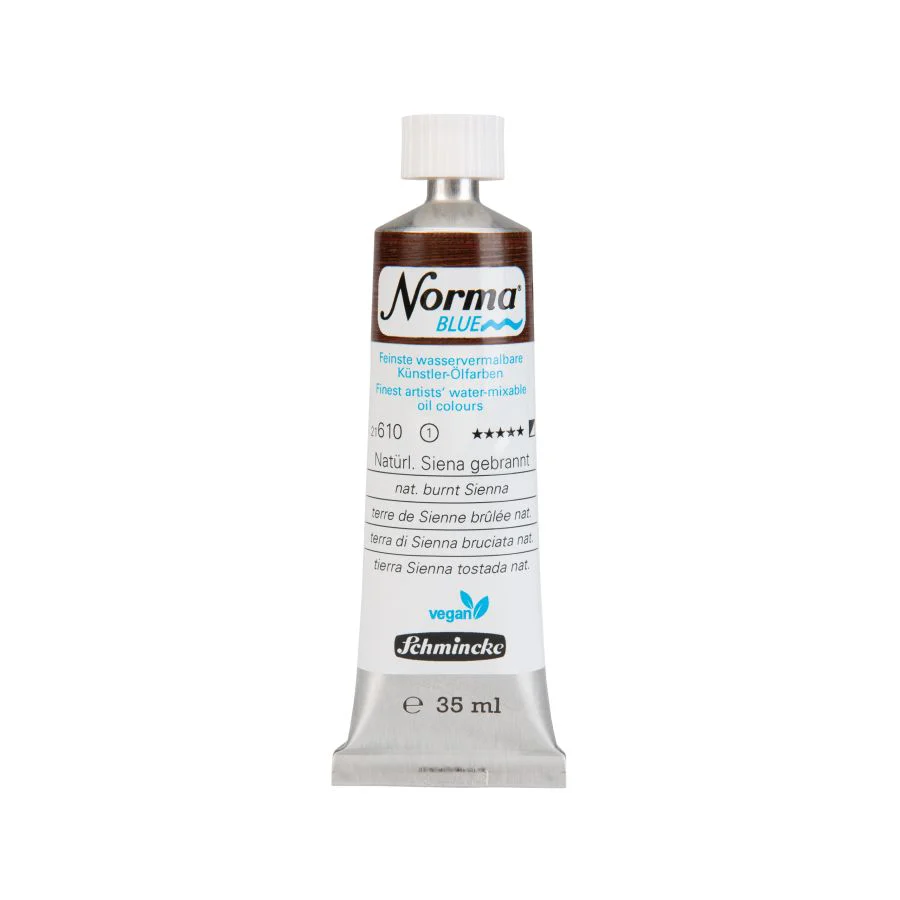 Schmincke Norma Blue Water Mixable Oil Paint Natural Burnt Sienna - Image 4