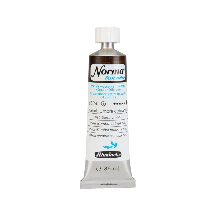 Schmincke Norma Blue Water Mixable Oil Paint Natural Burnt Umber - Image 2