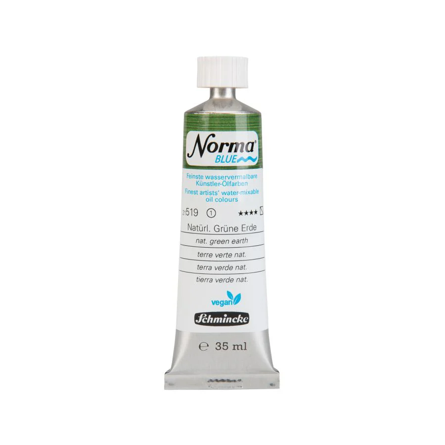 Schmincke Norma Blue Water Mixable Oil Paint Natural Green Earth - Image 4