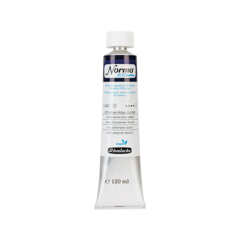 Schmincke Norma Blue Water Mixable Oil Paint Ultramarine Blue Deep - Image 3