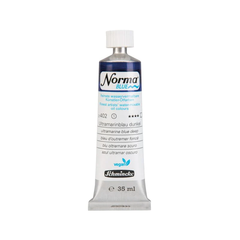 Schmincke Norma Blue Water Mixable Oil Paint Ultramarine Blue Deep - Image 4