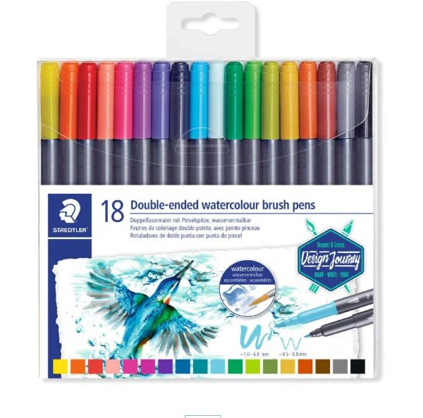 Staedtler Design Journey Watercolour Pen Watercolour Twin Tip Pen Set 18