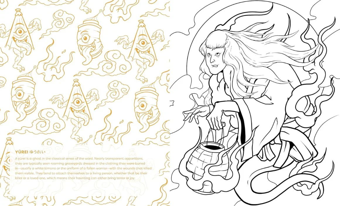 STRANGE FRIGHTFUL YOKAI COLOURING 60 IMAGES - Image 3