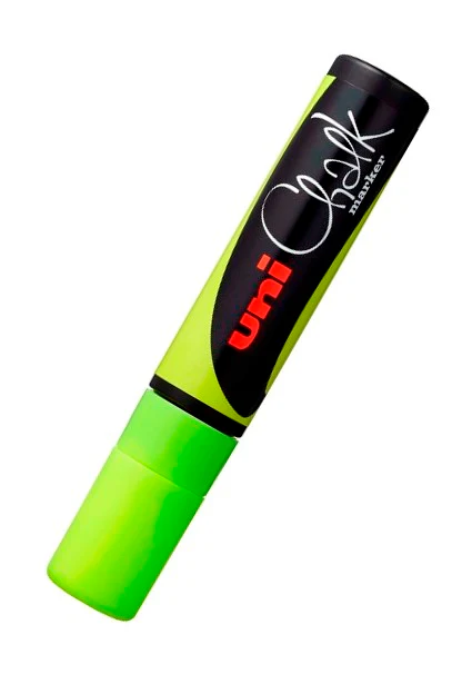 Uni Chalk Marker Fluoro Yellow - Image 2