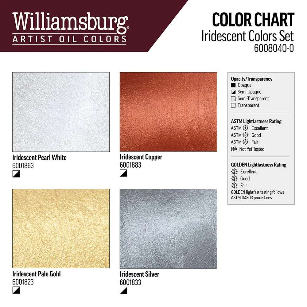 WILLIAMSBURG OIL PAINT IRIDESCENT COLOR SET 4 X 37ML - Image 4
