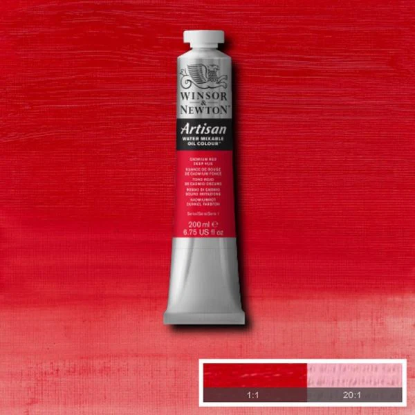 Winsor & Newton Artisan Water-Mixable Oil Paint S1 Cadmium Red Deep Hue - Image 2